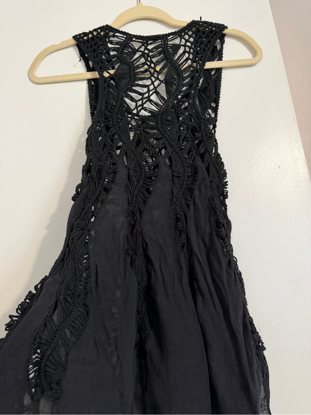 Black Crochet Back Sleeveless top